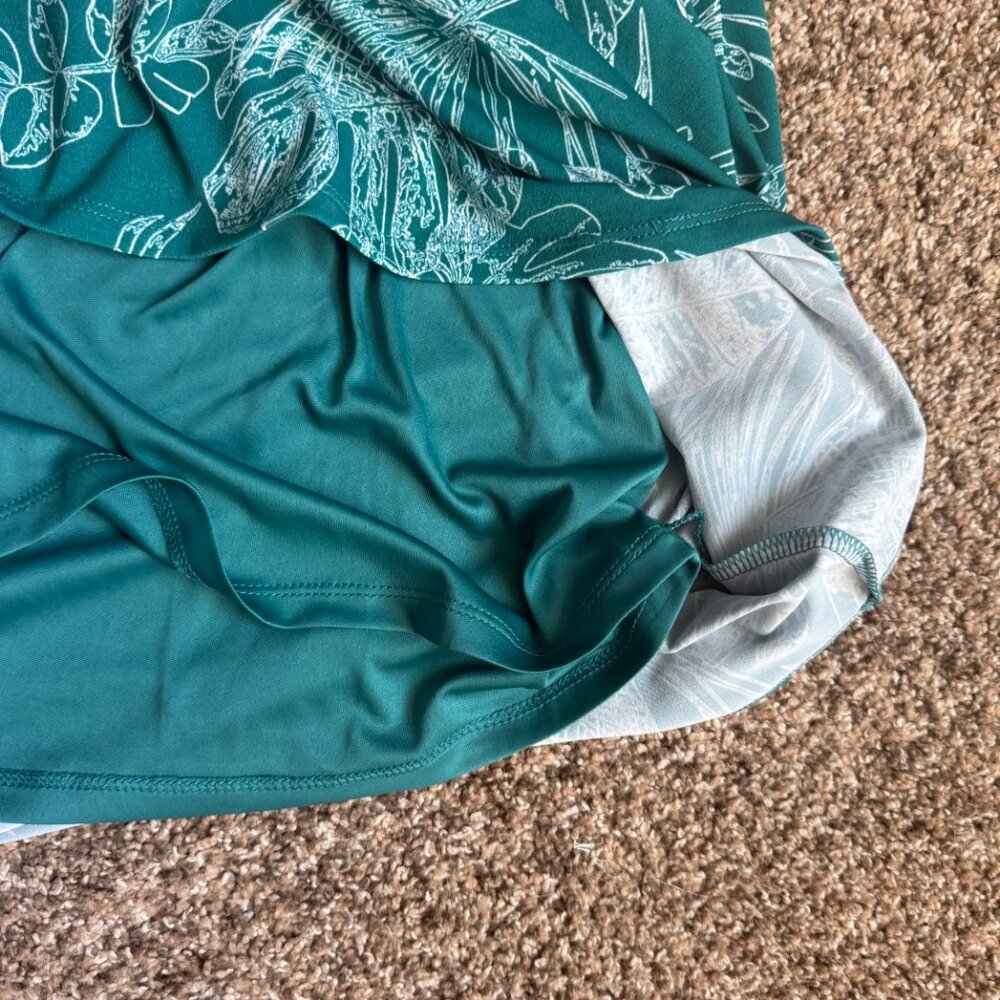 NWOT! 41 Hawthorn Tristana Essential Knit Faux Wrap Dress, Sz Large, Teal Green - Picture 9 of 12